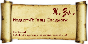 Mogyoróssy Zsigmond névjegykártya