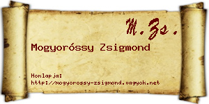 Mogyoróssy Zsigmond névjegykártya